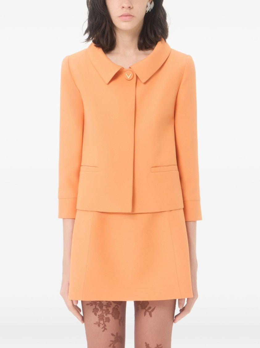 Valentino Garavani Crepe Couture Cropped Jewel Jacket