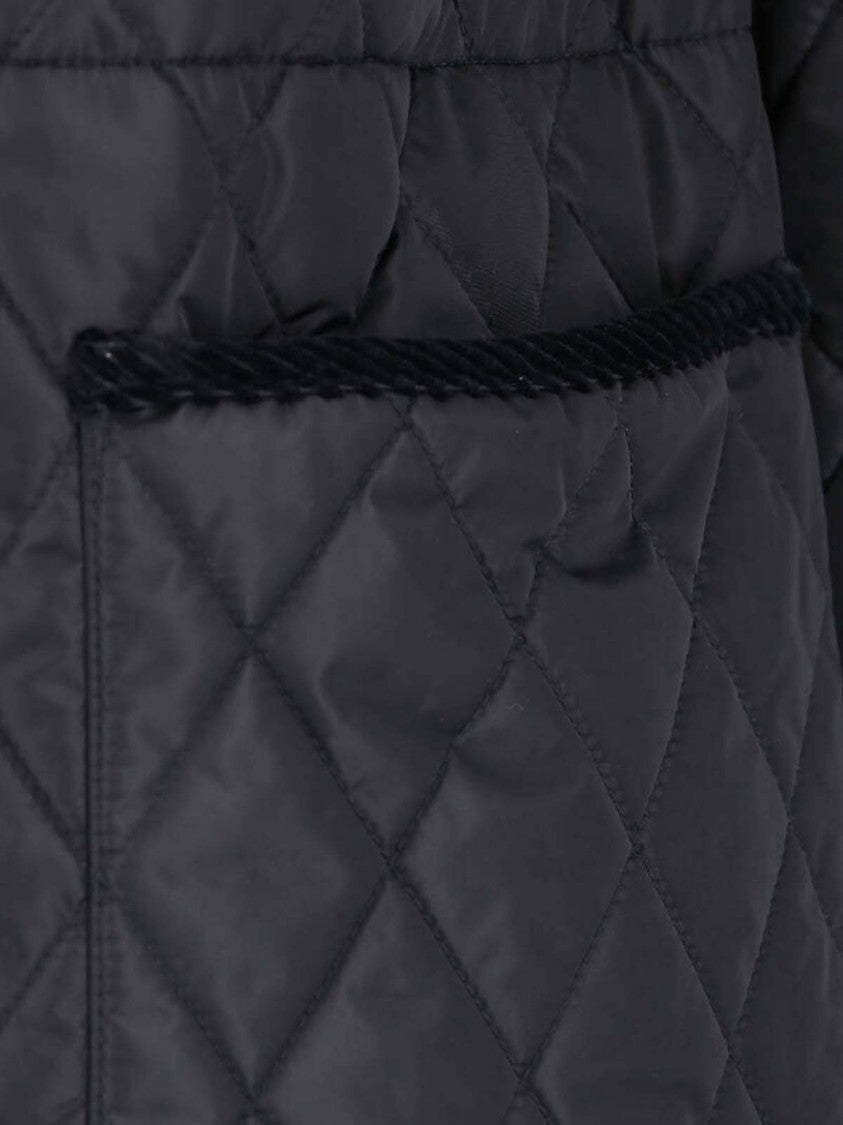 Burberry Black Quilted Hooded Jacket