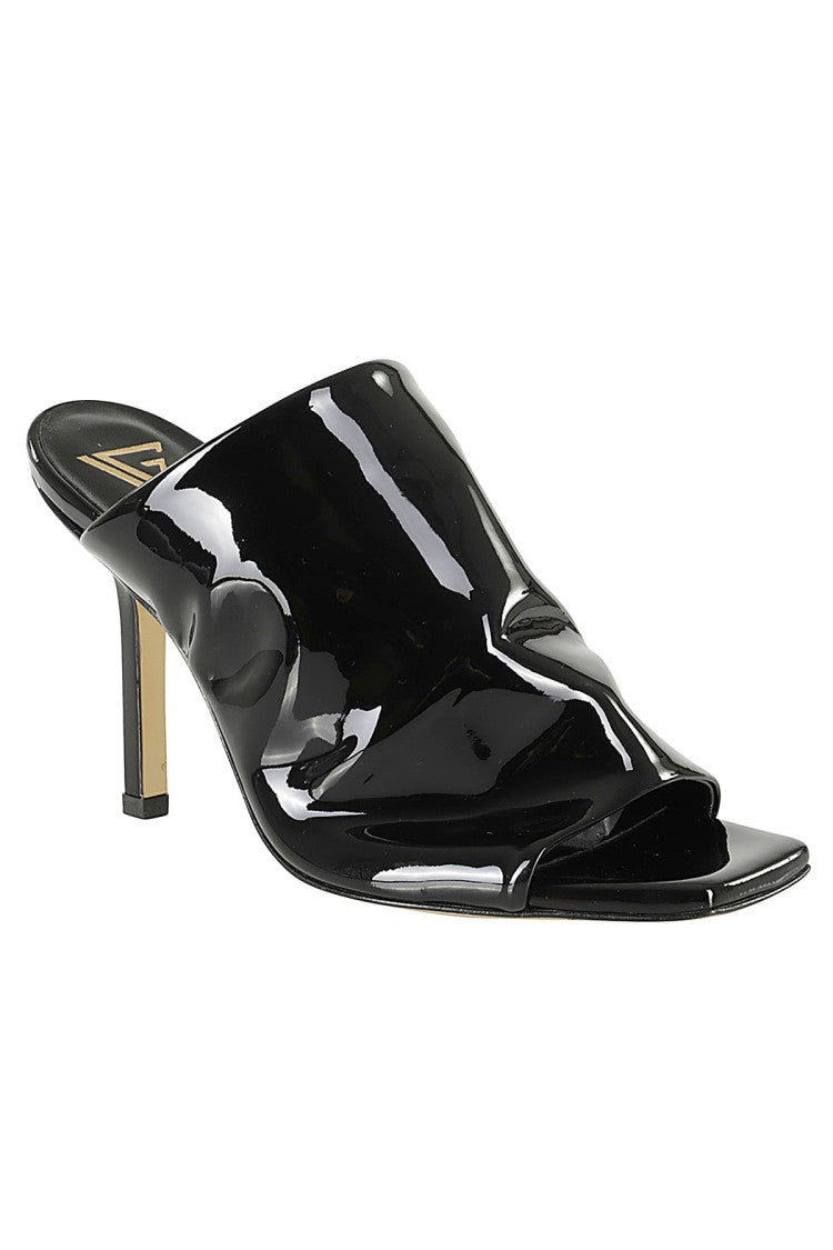 Giampaolo Viozzi Vernice Squarish Open-Toe Patent Leather Mules