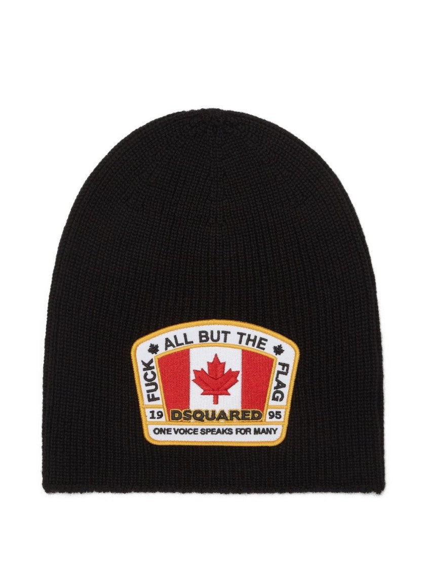 Dsquared2 Black Logo Patch Round Crown Hat