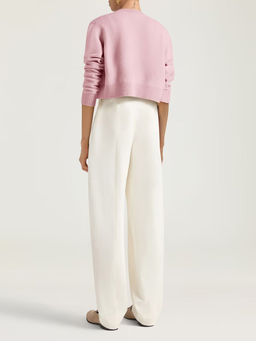 Givenchy Short Crew Neck Cropped Grey Cardigan