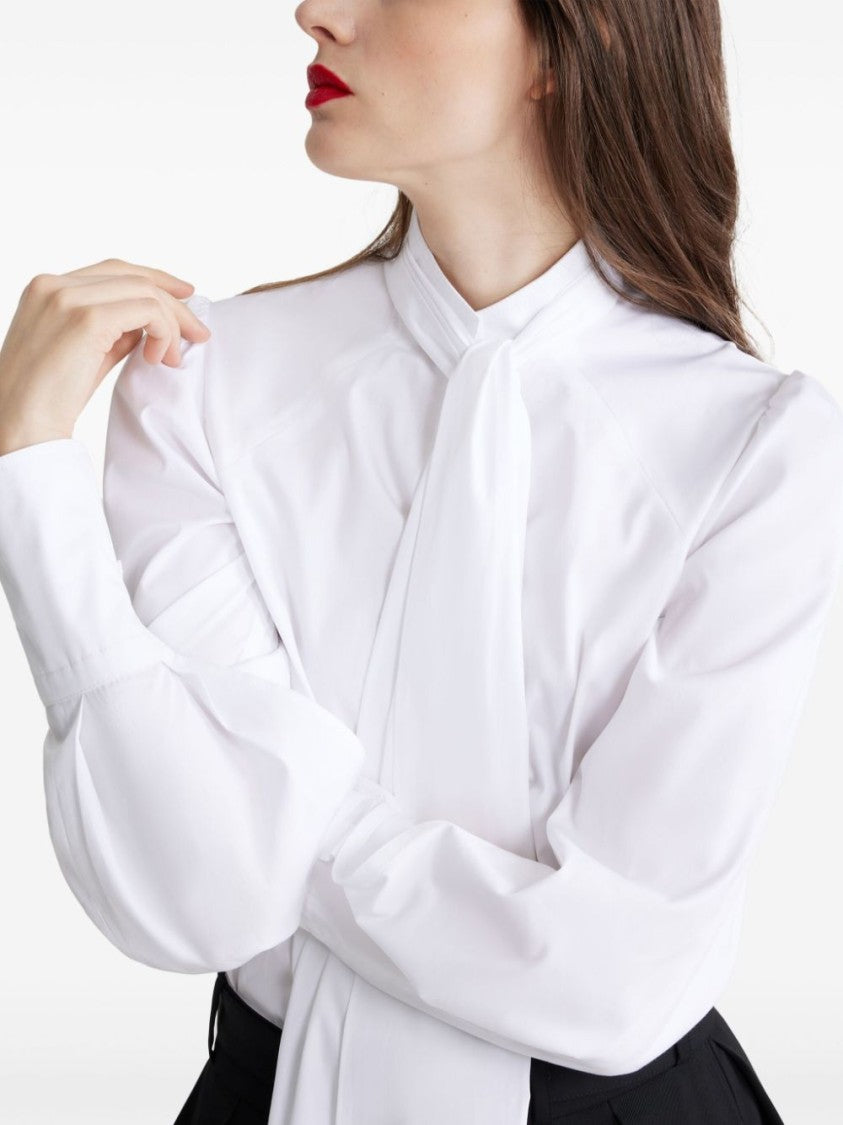 Patou White Organic Cotton Bow Shirt