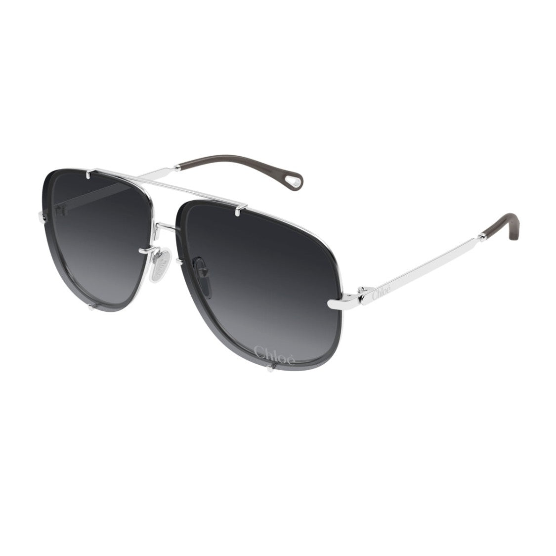 Chloé Silver Ch0348s Oversized Square Metal Sunglasses