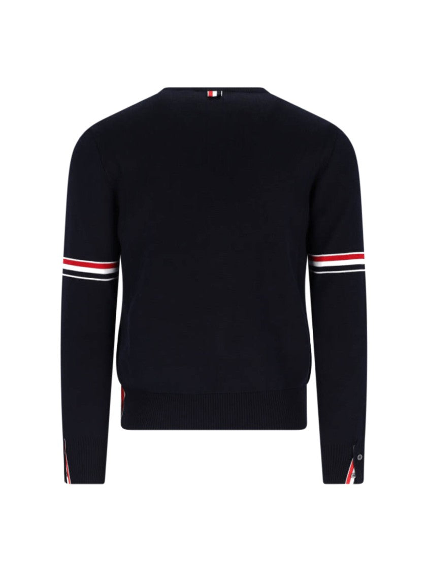 Thom Browne Tricolor Detail Sweater – Blue