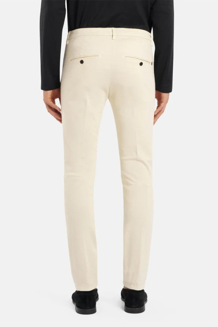 Dondup White Cuffed Chino Trousers