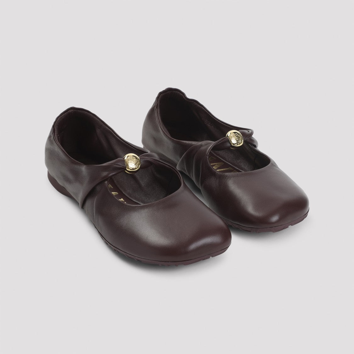 Loewe Pebble Soft Burgundy Lambskin Ballerinas