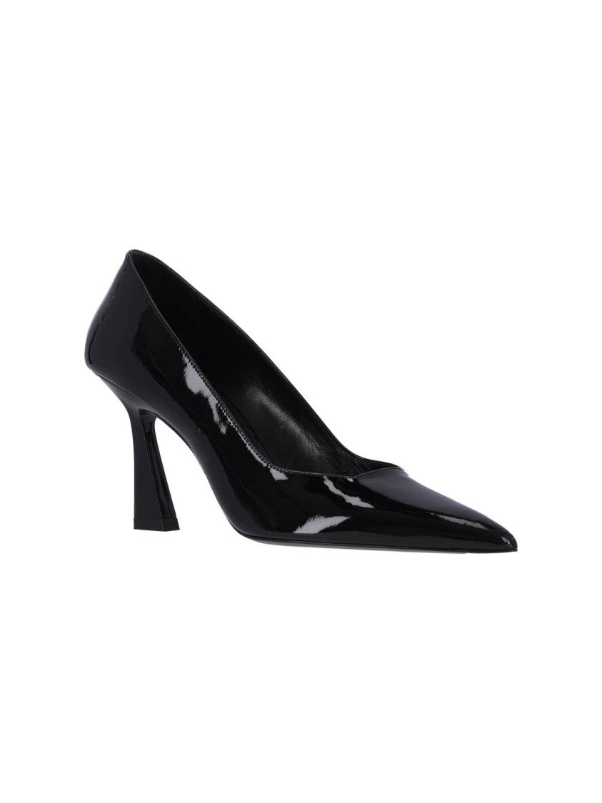 Stuart Weitzman Black Vinnie 85 Patent Leather Pumps