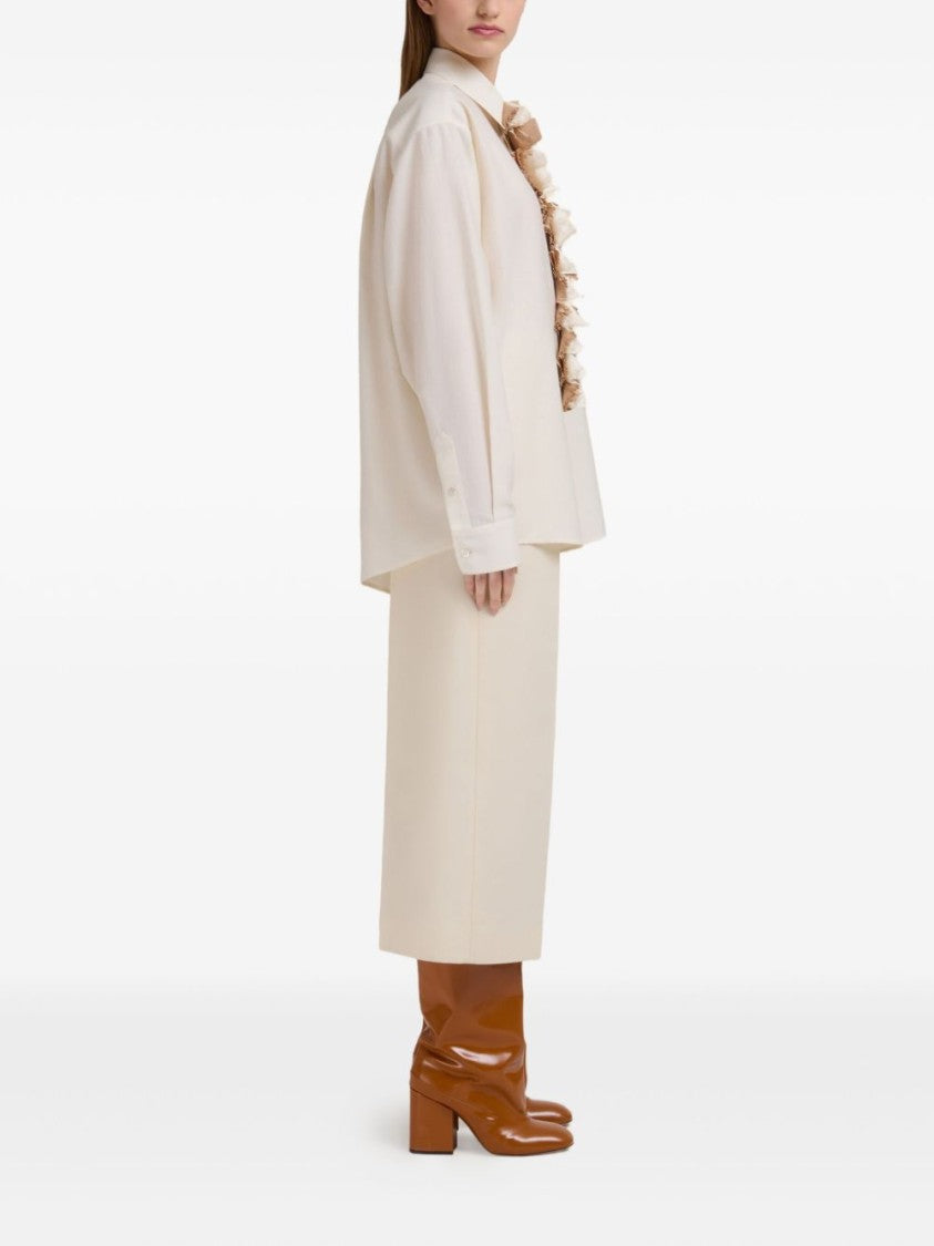 Marni Loose-Fitting Blouse With Vertical Ruffle Detail