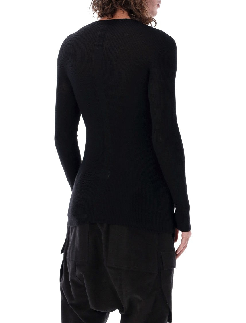 Rick Owens Ribbed Wool Crewneck Top