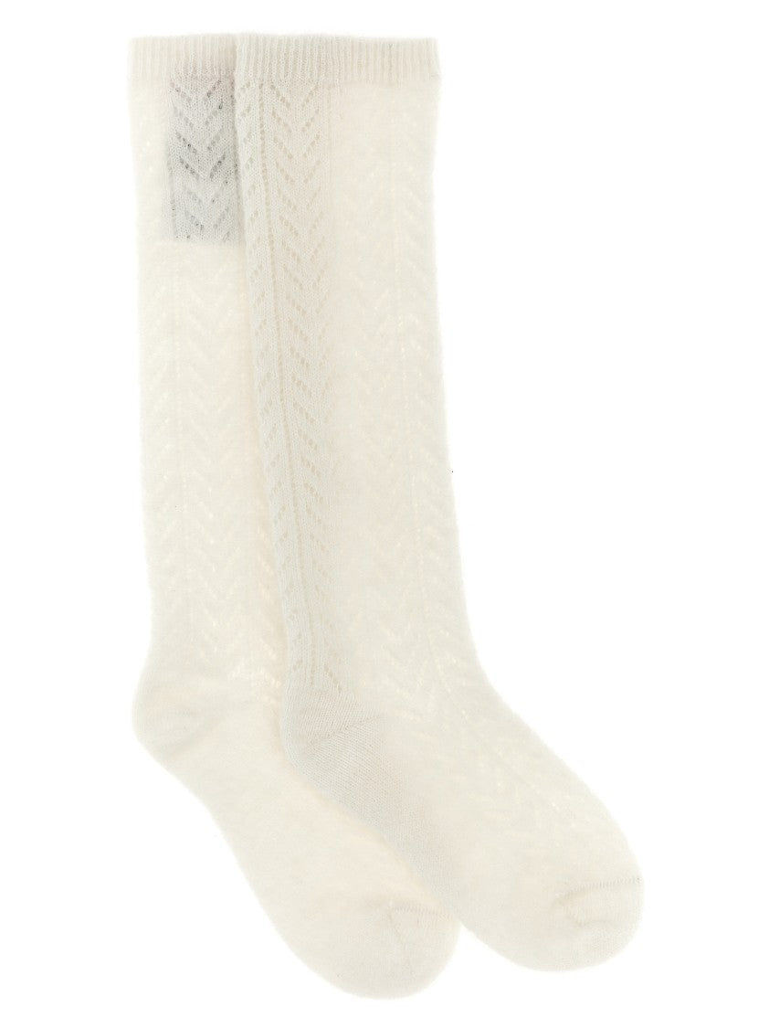 Valentino Garavani Openwork Wool-Mohair Socks
