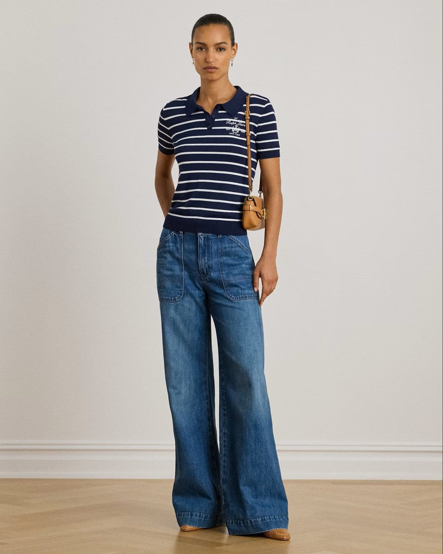Lauren Ralph Lauren Classic Polo-Style Short Sleeve Pullover In Navy