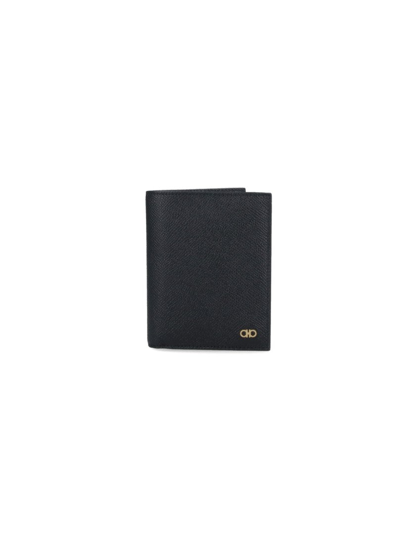 Ferragamo "Gancini" Compact Wallet – Black