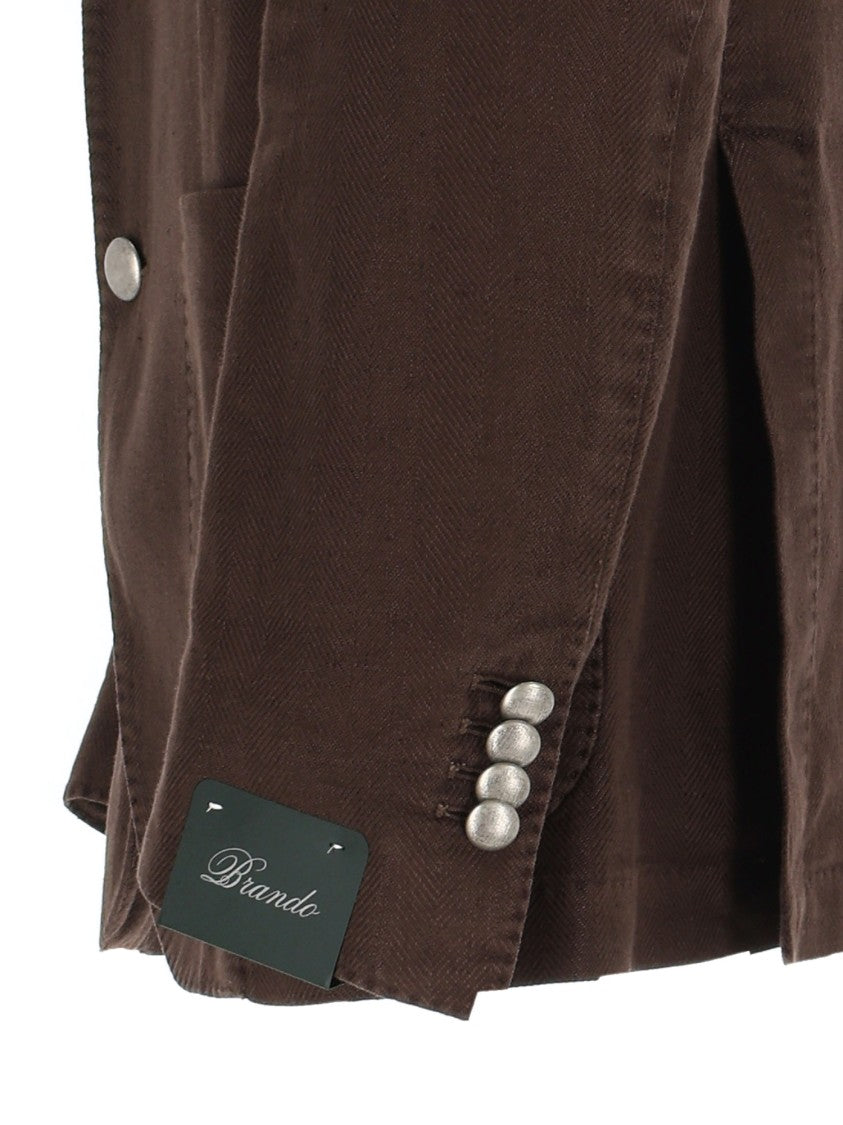 Brando-Lubiam Brown Tailored Linen Cotton Blazer
