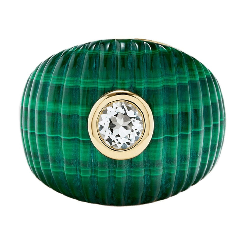 Yvonne Leon Gaufrette Bico Ob Signet Ring In Yellow Gold