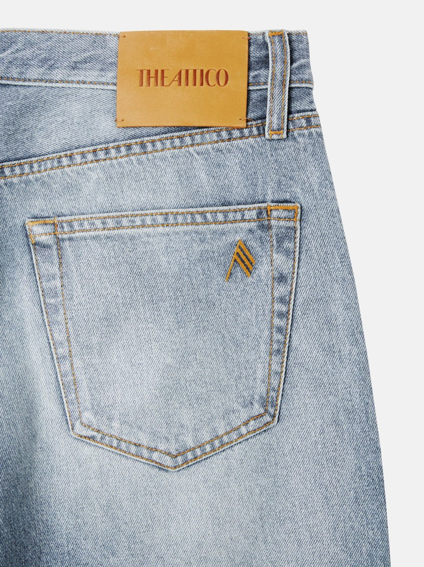 The Attico Sky Blue Long Pant Cotton Jeans