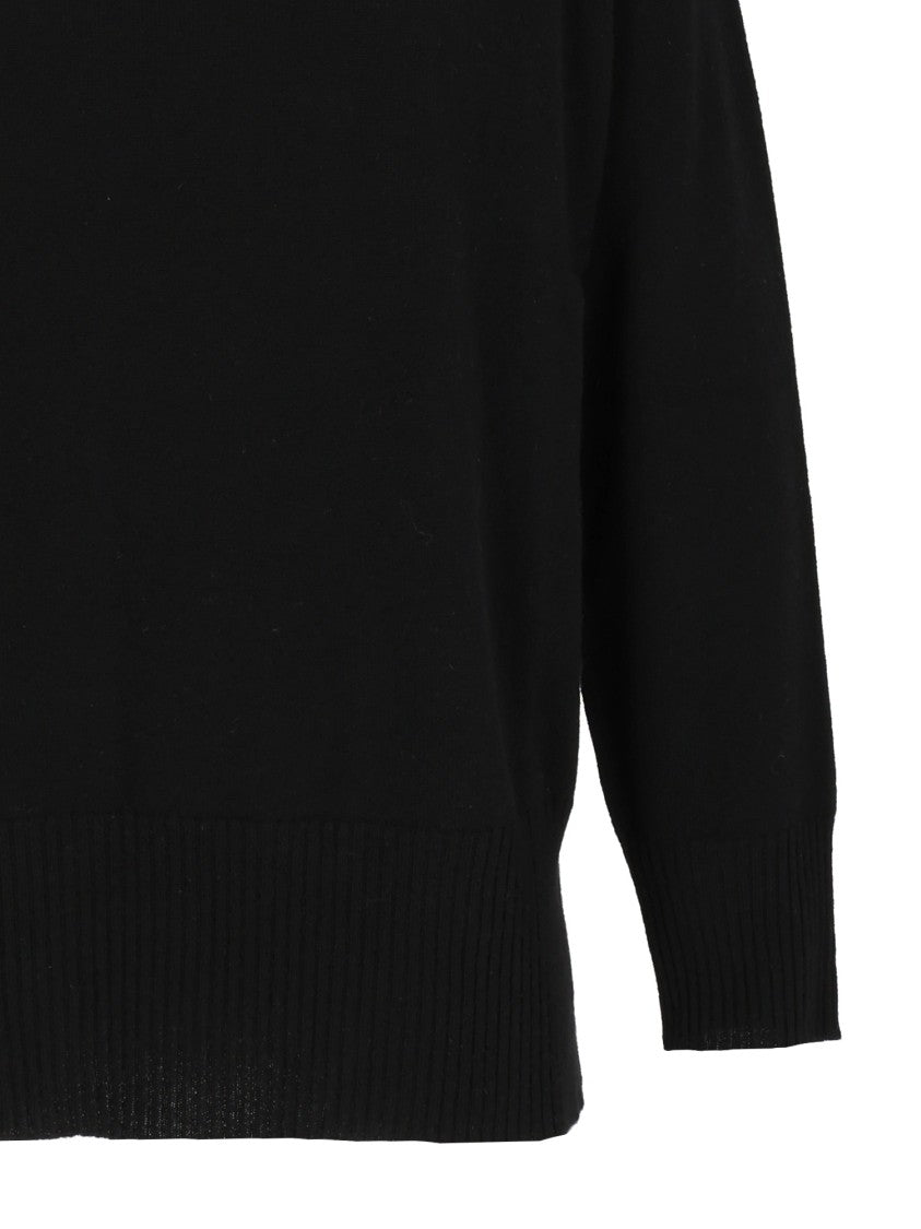 Kangra Cashmere Raglan Turtleneck Sweater With Side Slits And Ribbed Details