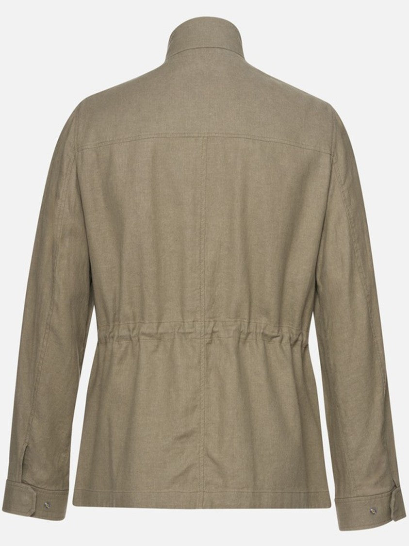 Geox Brown Recanati Structured Cotton Utility Jacket