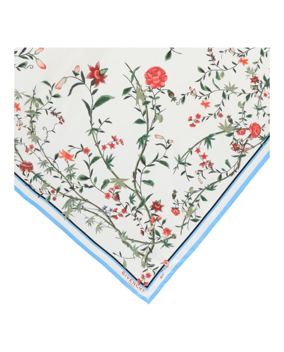 Givenchy Floral Print Silk Square Scarf