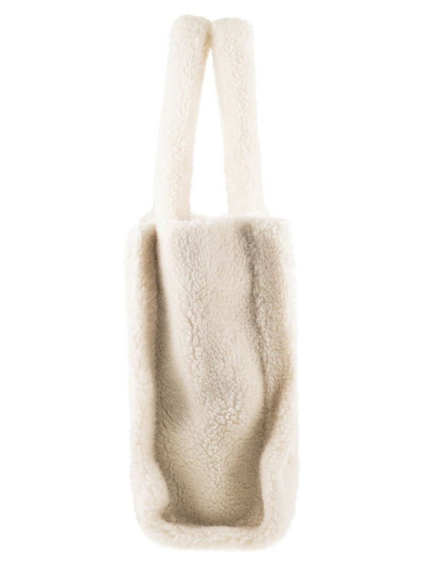 Mc2 Saint Barth Vanity Teddy - Sherpa Handbag With Logo