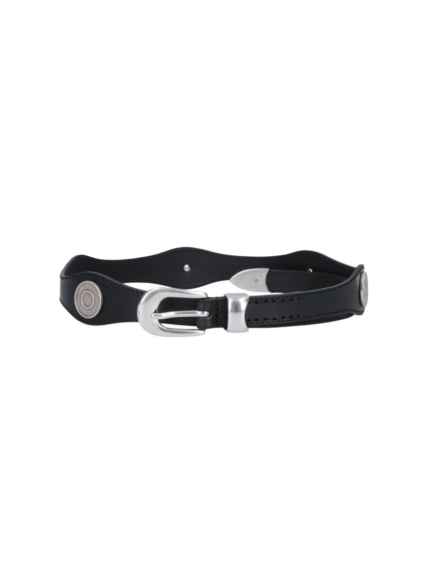 Our Legacy Black Sleek Silver Buckle Belt
