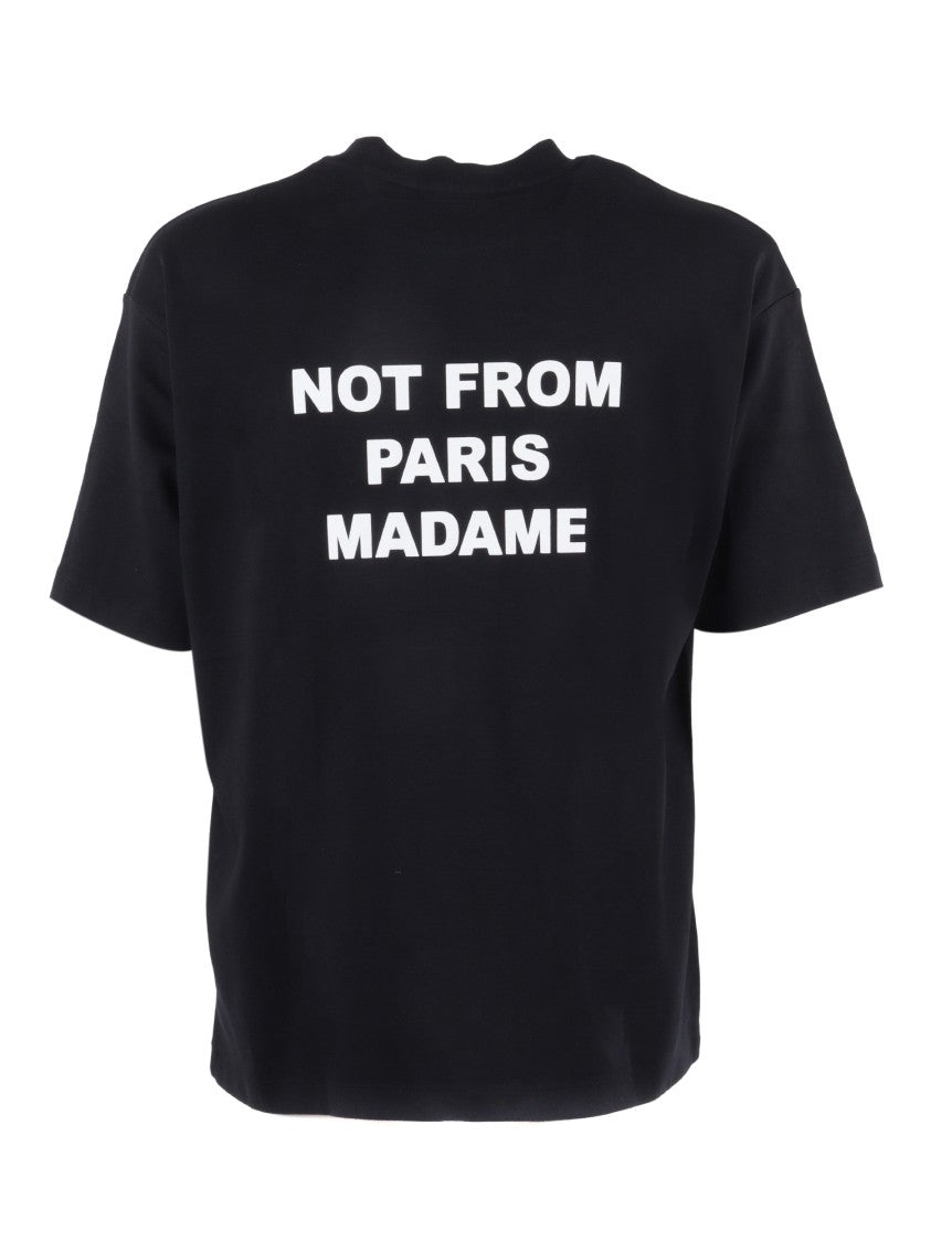Drôle De Monsieur Black Slogan Relaxed T-Shirt