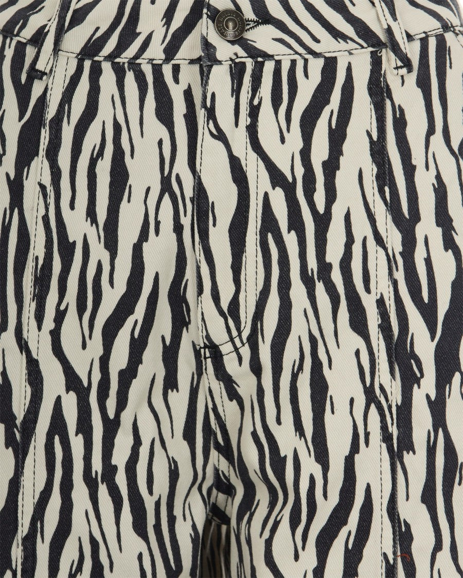 Rotate Black Printed Cargo Trousers