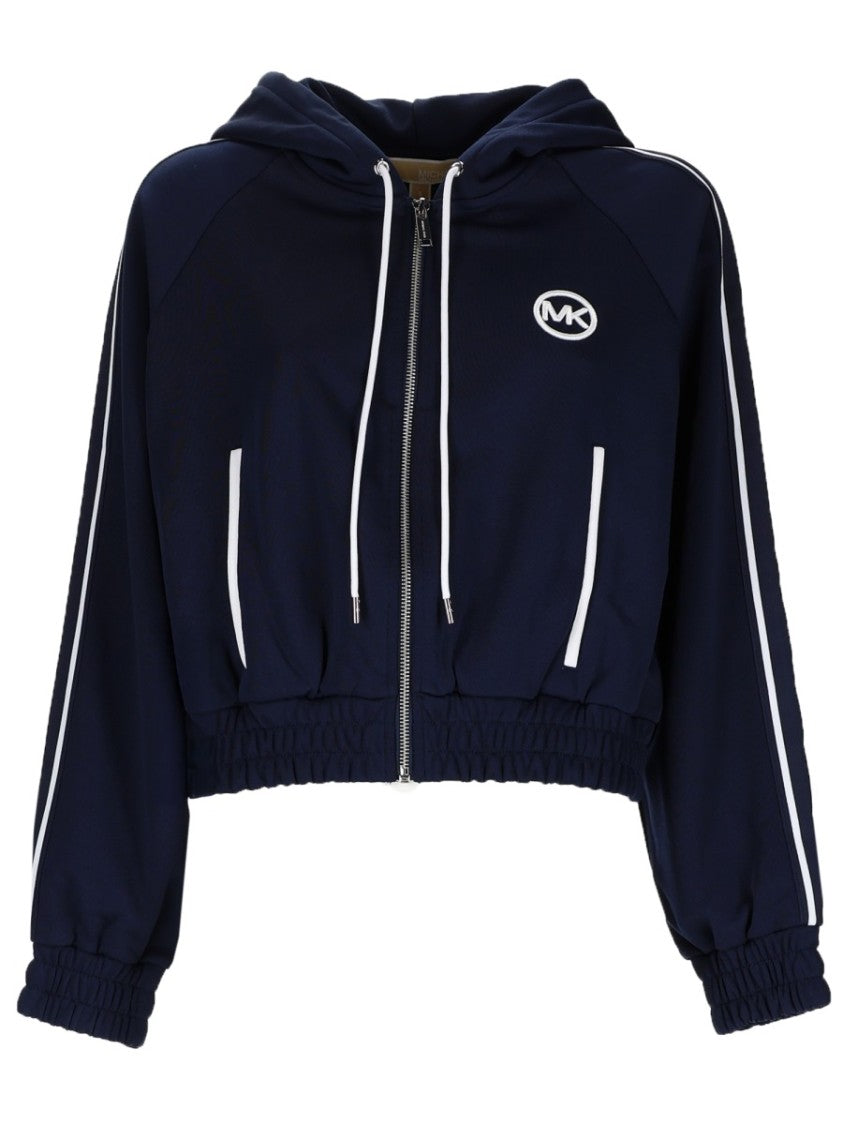 Michael Michael Kors Neutrals Hooded Raglan Sleeves Recycled Sports Top