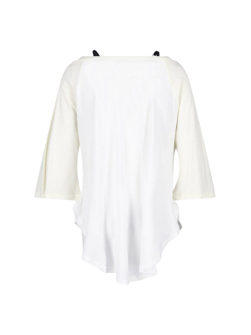 Undercover White Loose-Fitting Layered Detail Graphic Top