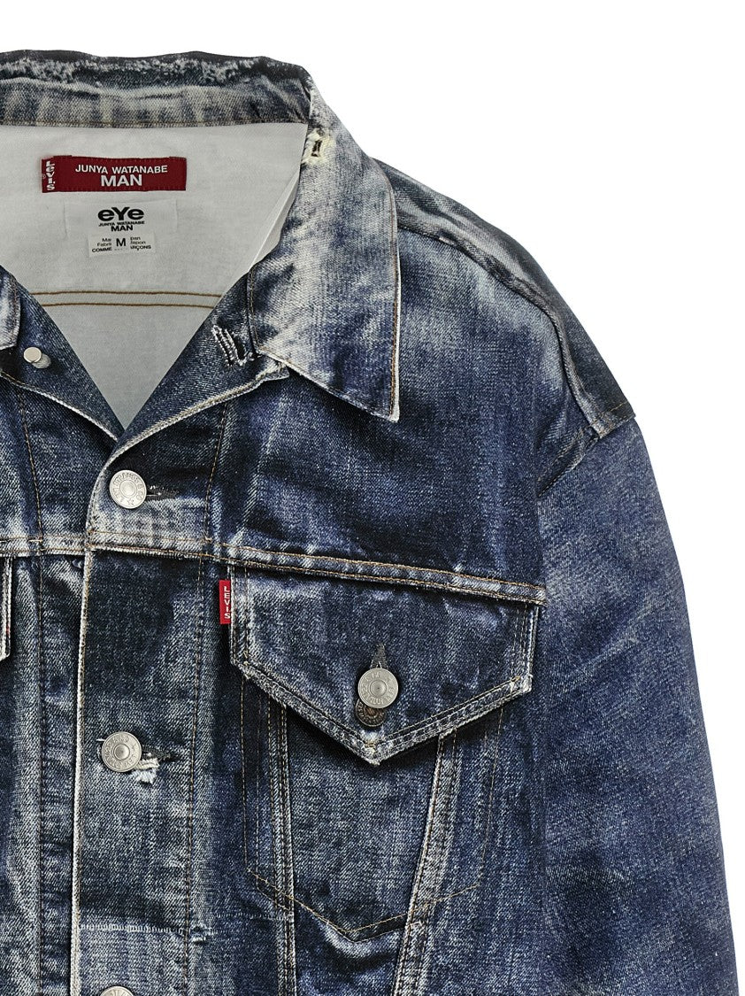 Junya Watanabe Vintage-Effect Denim Print Jacket