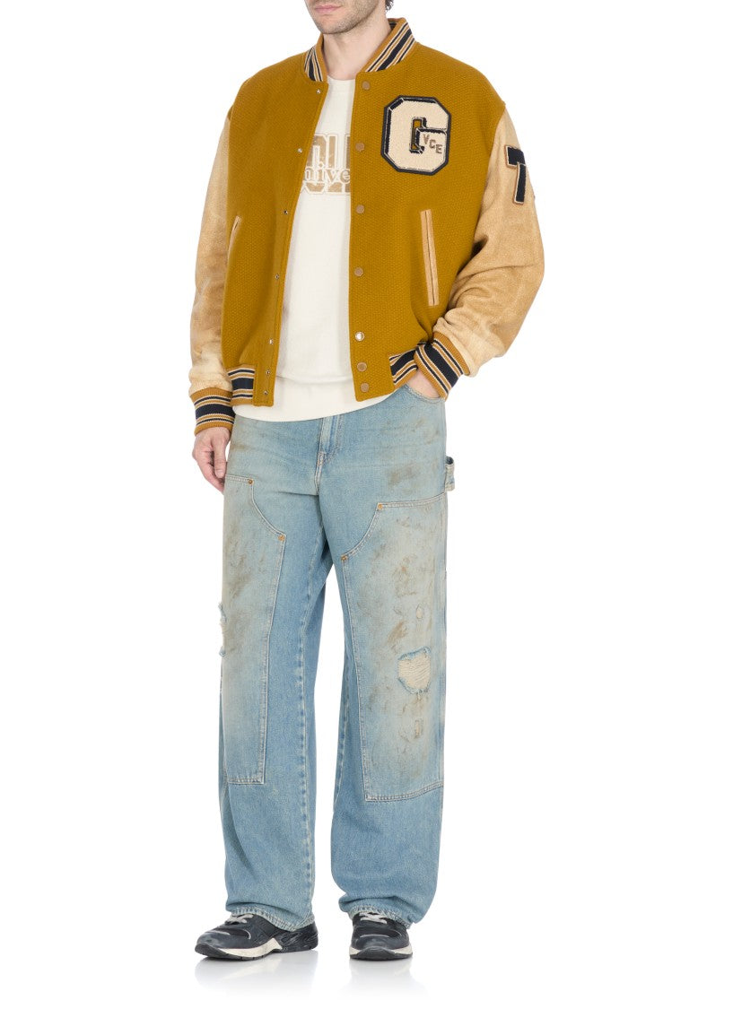 Golden Goose Ivory Cotton Sweatshirt With Contrasting Logo