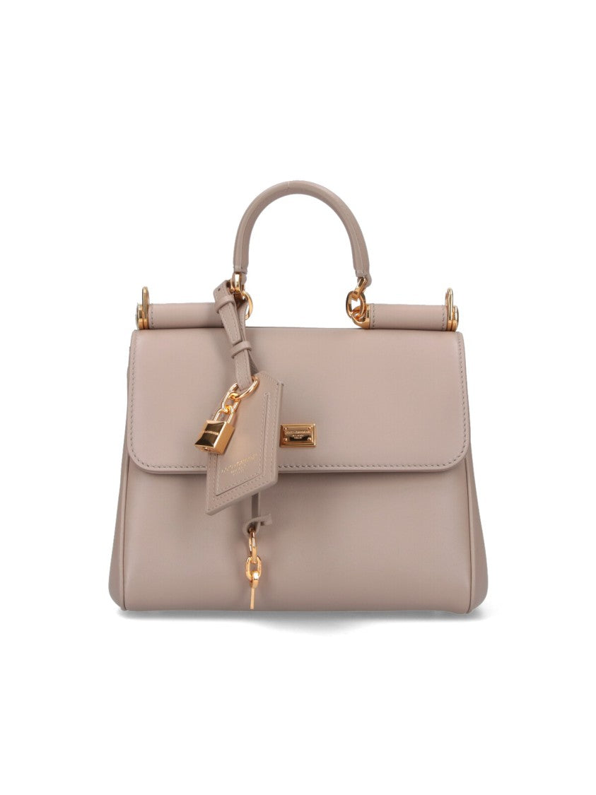 Dolce & Gabbana Structured Handbag With Gold Hardware And Detachable Strap