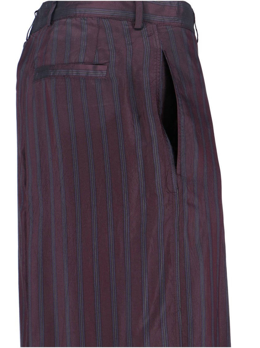 Dries Van Noten Wide-Leg Cupro Trousers With Striped Pattern