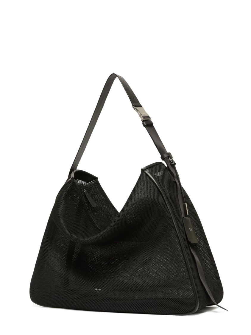 Max Mara Textured Black Triangular Bag With Adjustable Strap