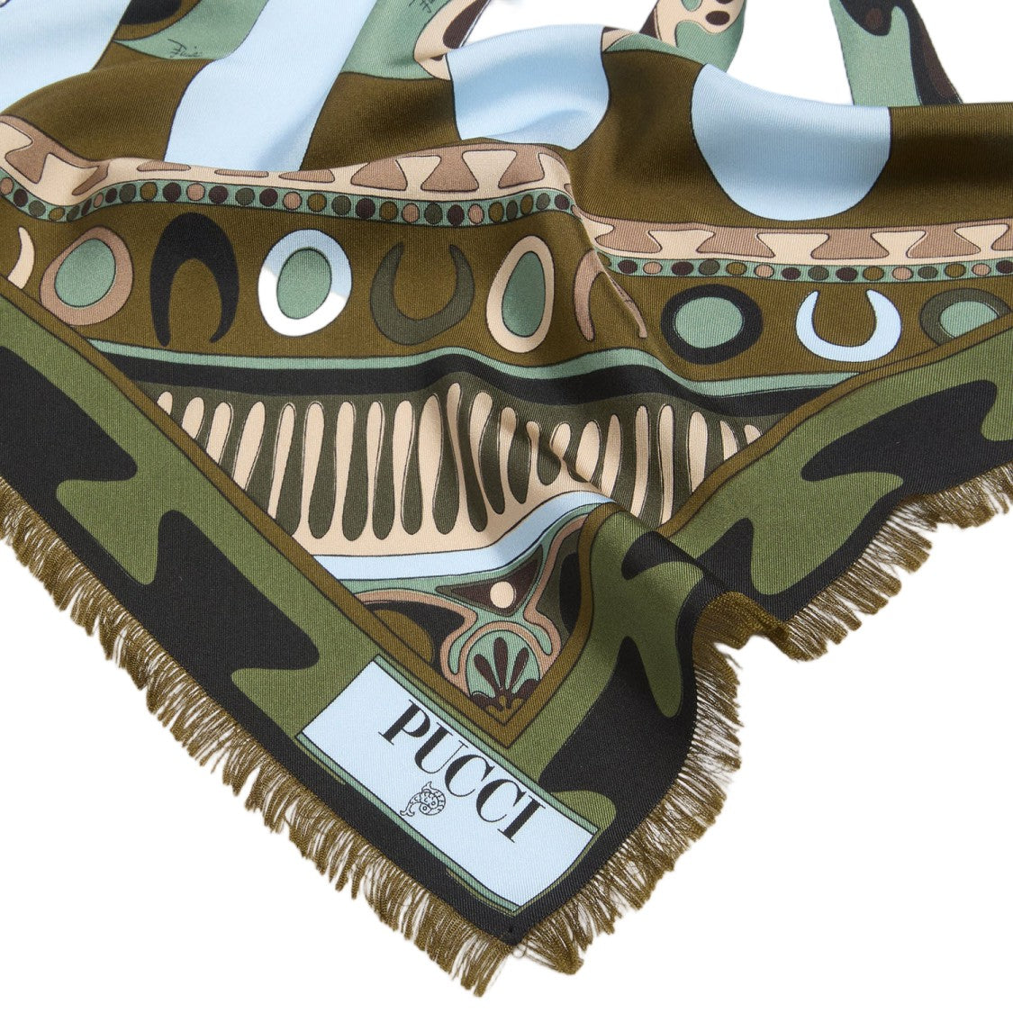 Emilio Pucci Multi-Pattern Silk Stole With Fringed Hem