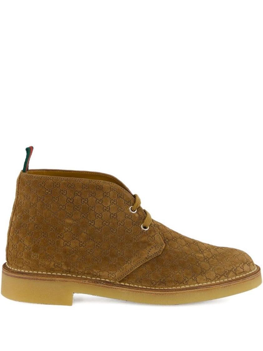 Gucci Camel Suede Ankle Boots