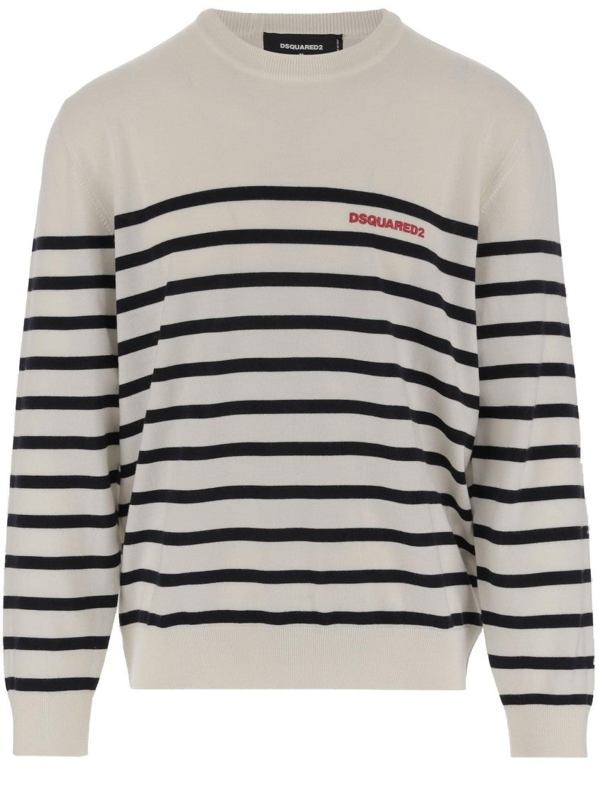 Dsquared2 Wool Sweater With Striped Pattern