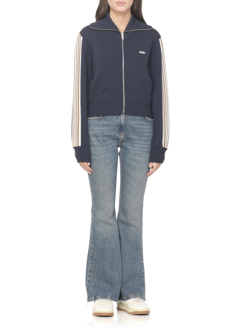 Autry Viscose Sweatshirt With Front Zip