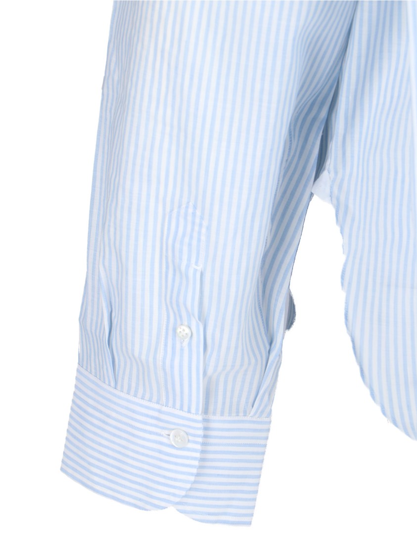 Finamore "Oriana" Striped Shirt – Light Blue