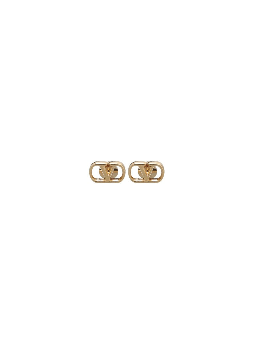 Valentino Garavani Gold Vlogo Classic Hinge Bangle Earrings