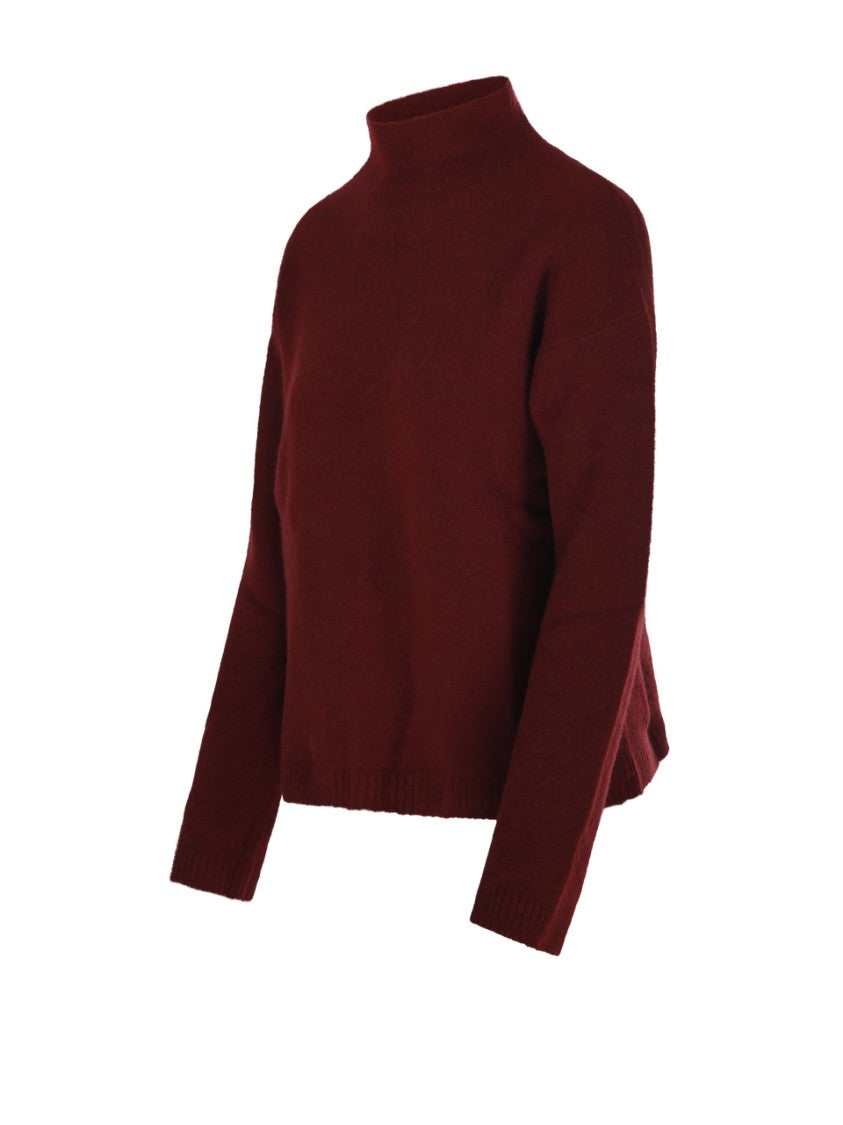 Max Mara Relaxed Fit Burgundy Cashmere Blend Sweater