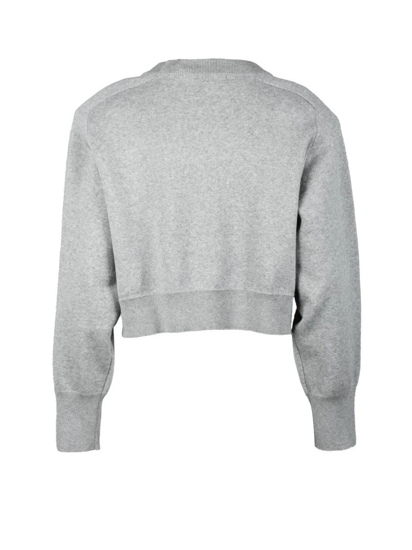 Rotate Birger Christensen Light Grey Cotton Cashmere Knitwear Top