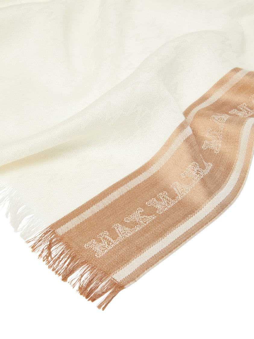 Max Mara Bicolor Brown Scarf With Contrasting Trim