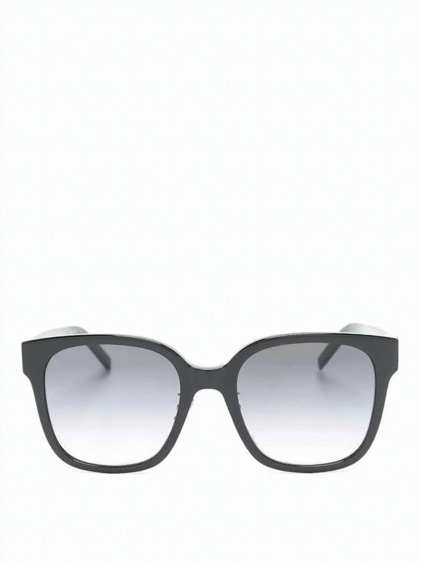 Saint Laurent Black Acetate Gradient Lens Logo Sunglasses