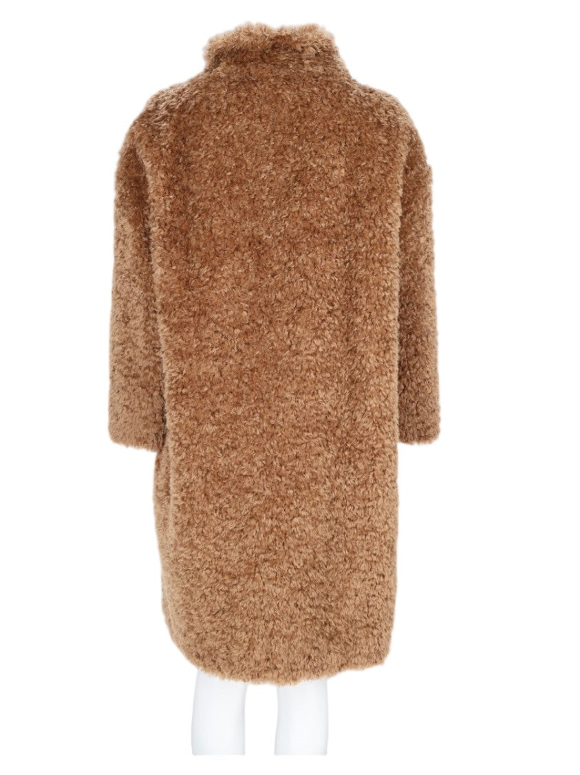 Herno Beige Teddy High-Collar Coat