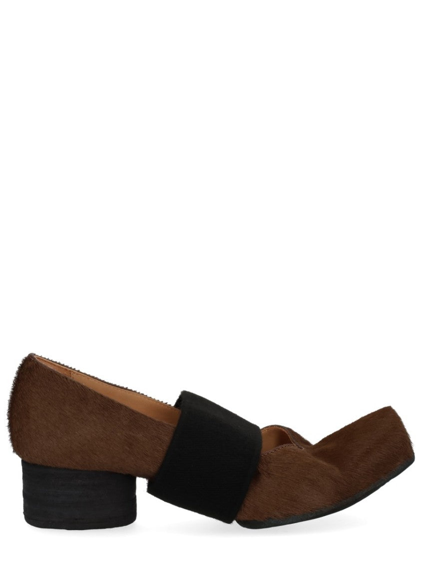 Uma Wang Textured Leather Block Heel Pumps