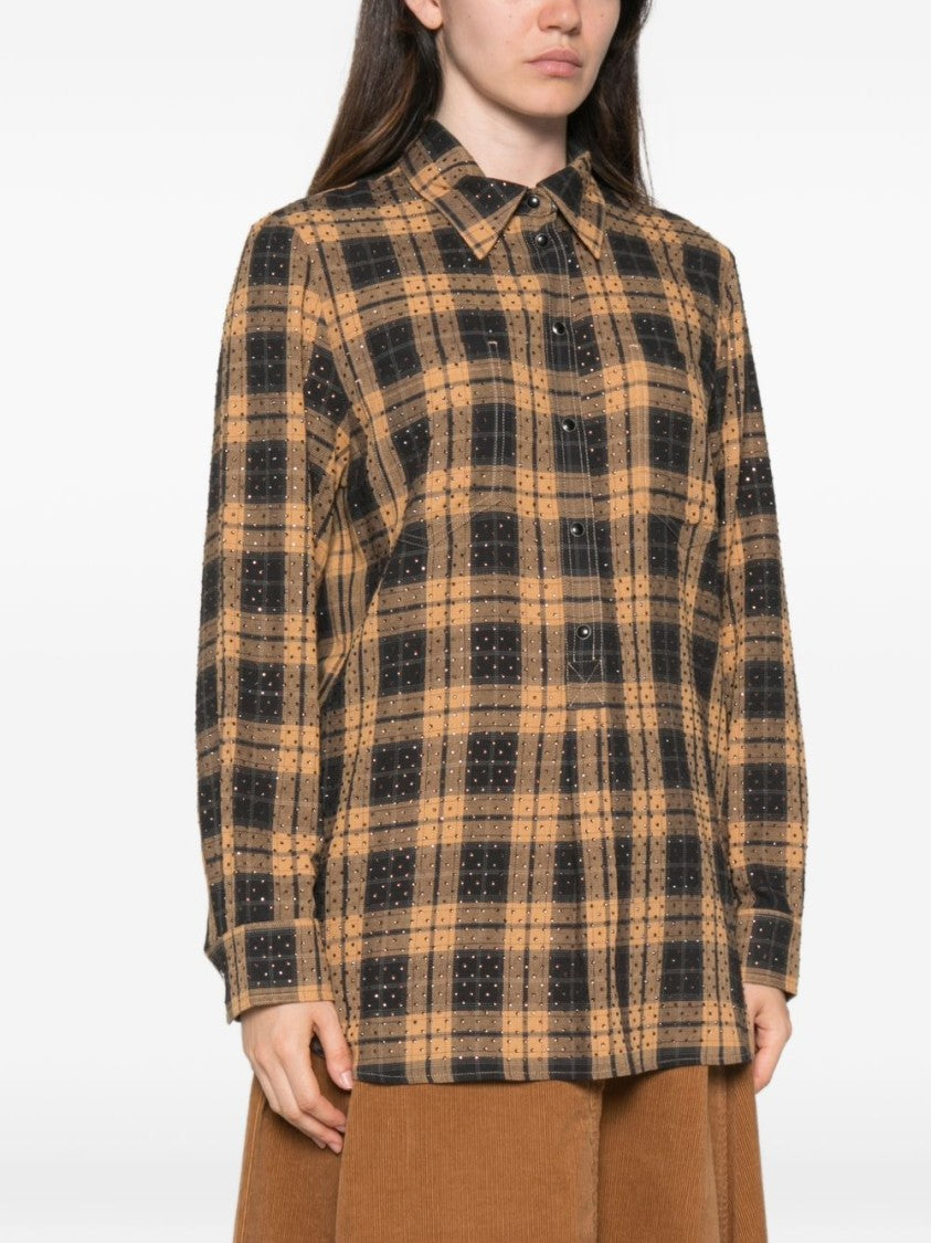 Pinko Ivory Plaid Perforated Coat