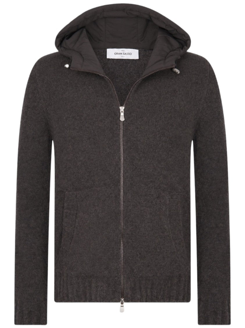 Gran Sasso 3-Ply Bouclé Wool Jacket With Padded Nylon Hood