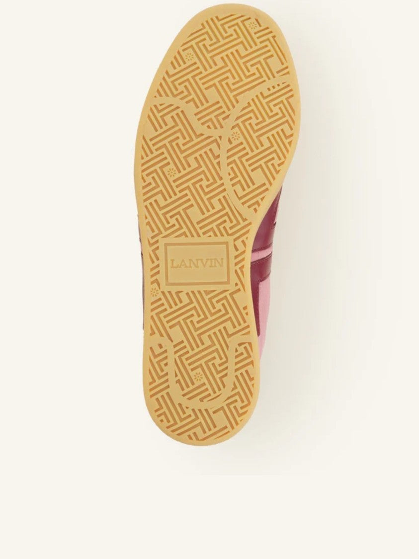 Lanvin Low-Top Sneakers In Soft Pink And Burgundy Accents