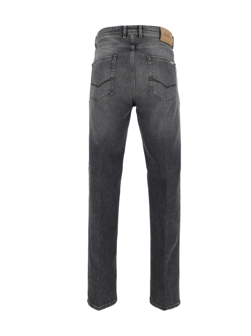 Peserico Black Wash Five-Pocket Straight-Leg Pants