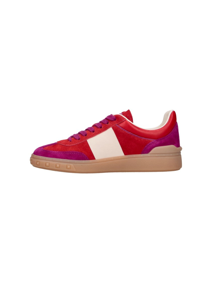 Valentino Garavani Red Upvillage Calfskin Leather Sneakers